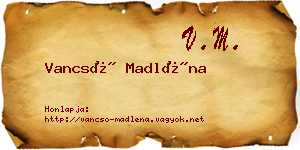 Vancsó Madléna névjegykártya